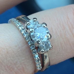 14k platinum Wedding ring and 14k gold band - size 5.5